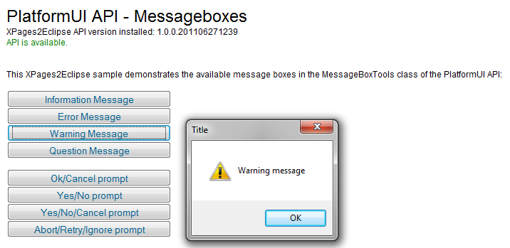 Message box sample