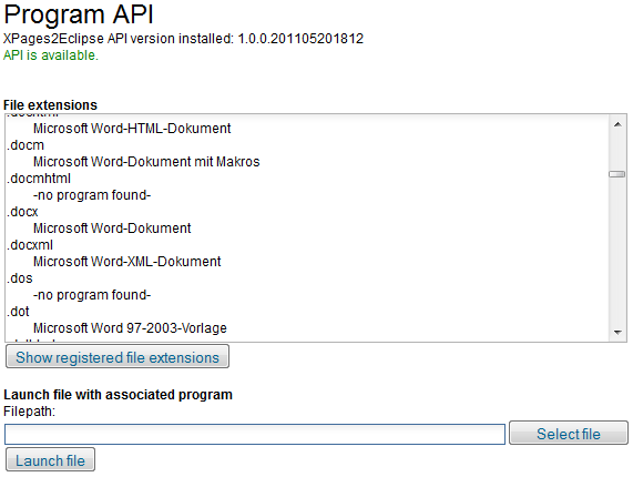 Program API sample application